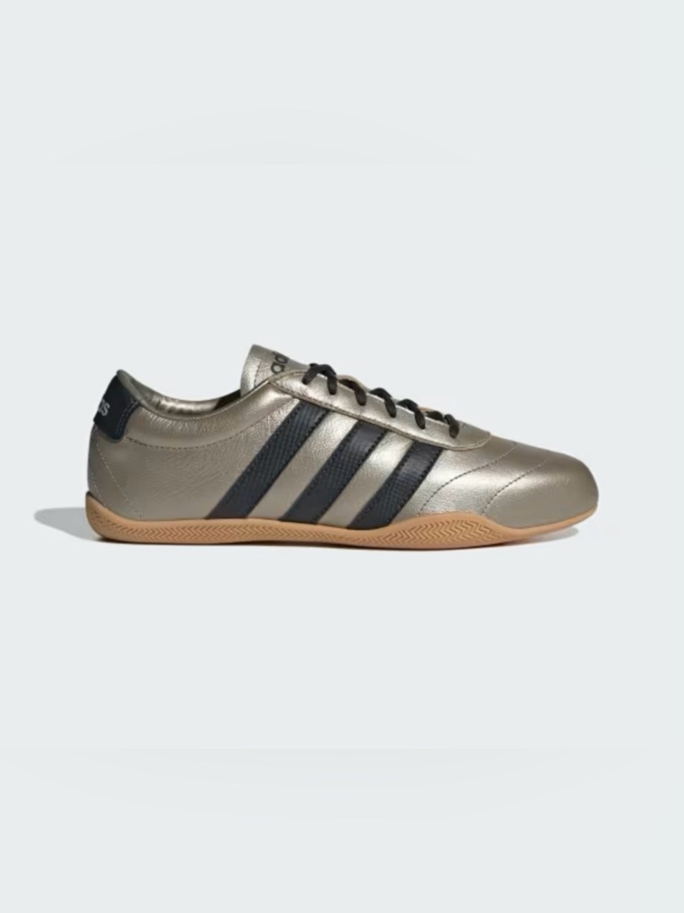 adidas metallic grand court lo  Low-Profile Sneaker with Black Stripes